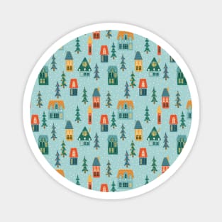 Christmas Pattern Seamless Retro Design Magnet